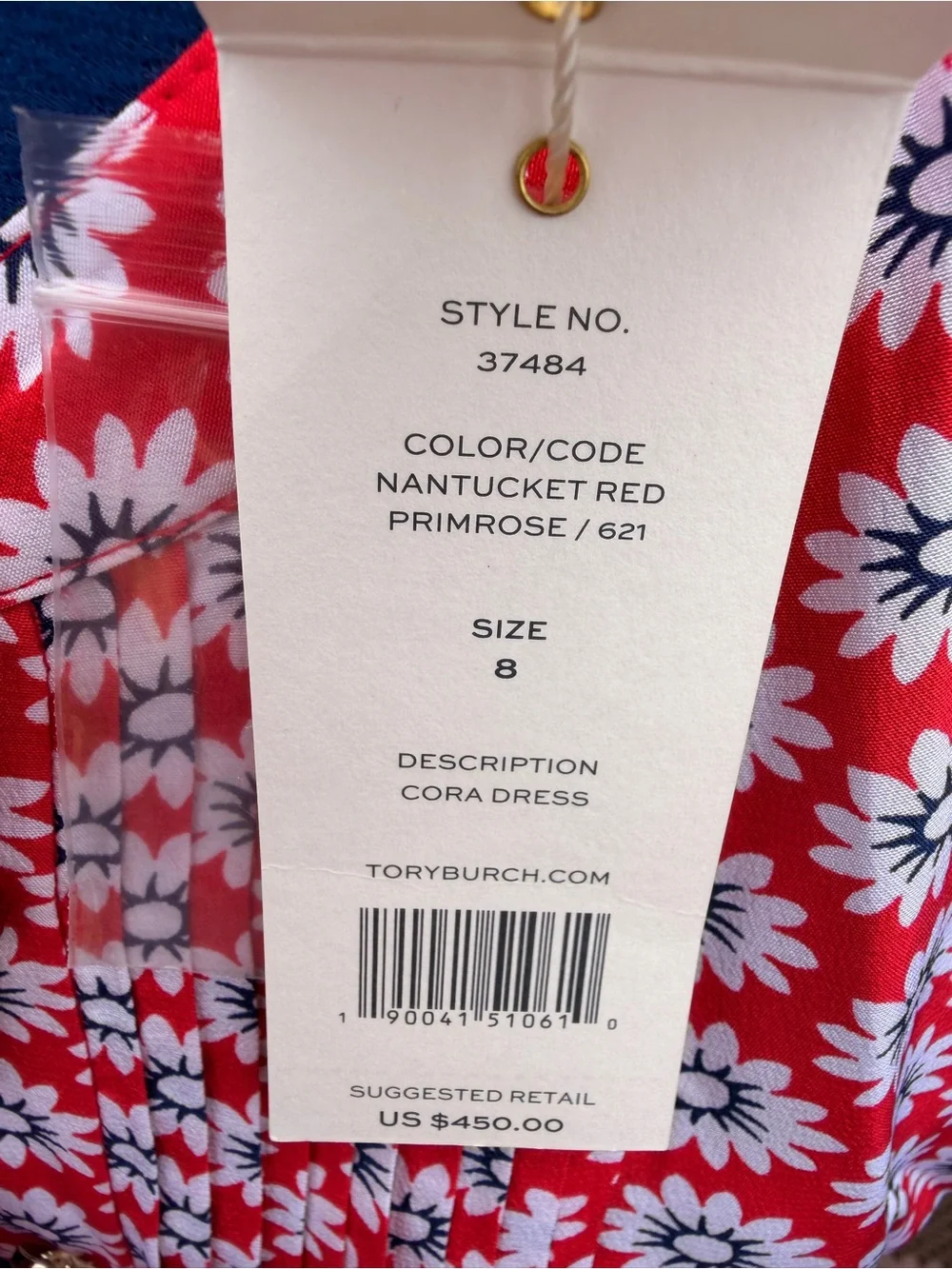 Tory Burch Cora Dress NWT Red Silk Dress Size 8